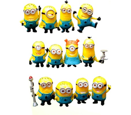 Set of 12 Minions Mini Action Figure Collectible Set Or Cake Topper Minion Decoration Merchandise Toy