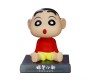 Shinchan Bobble Head for Car Dashboard with Mobile Holder Action Figure Toys Collectible Bobble Showpiece For Office Desk Table Top Toy For Kids and Adults Multicolor