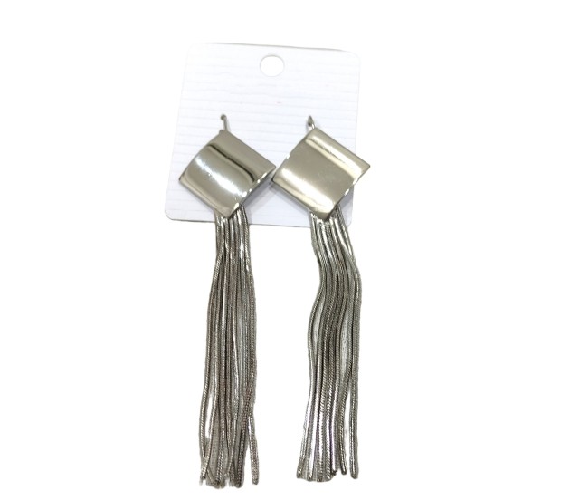 Sterling Silver Two-Strand Crystal Drop Earrings