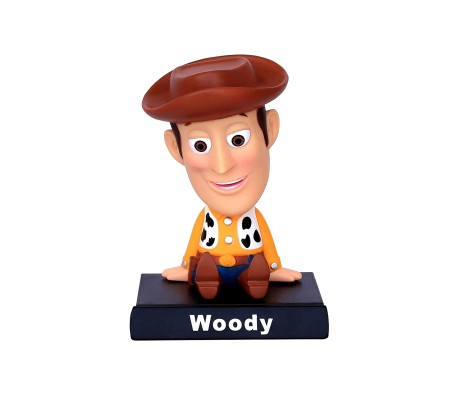 Woody Toy Story Bobble Head for Car Dashboard with Mobile Holder Action Figure Toys Collectible Bobblehead Showpiece For Office Desk Table Top Toy For Kids and Adults Multicolor