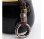 Boho Mens Necklace - Double Ring Pendant with Adjustable Leather Cord, Stylish Men's Jewelry Accessory