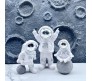 3pcs Astronaut Figurine Home Decor Astronaut Statue 10cm Sculpture Toy Gifts Decorative Figure Items Desk Showpiece Silver Office Decor 