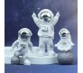 3pcs Astronaut Figurine Home Decor Astronaut Statue 10cm Sculpture Toy Gifts Decorative Figure Items Desk Showpiece Silver Office Decor 