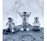 3pcs Astronaut Figurine Home Decor Astronaut Statue 10cm Sculpture Toy Gifts Decorative Figure Items Desk Showpiece Silver Office Decor 