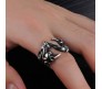 Dragon Claw Ring Adjustable Open Vintage Rings Retro Biker Stainless Steel Oxidised Silver Ring for Men and Women