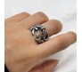 Dragon Claw Ring Adjustable Open Vintage Rings Retro Biker Stainless Steel Oxidised Silver Ring for Men and Women