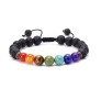 8MM 7 Chakra Bracelet with Lava Bracelet Adjustable Original Natural Seven Chakra Crystal Stone Energy Bracelet Balancing for Men