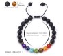 8MM 7 Chakra Bracelet with Lava Bracelet Adjustable Original Natural Seven Chakra Crystal Stone Energy Bracelet Balancing for Men