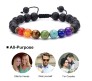 8MM 7 Chakra Bracelet with Lava Bracelet Adjustable Original Natural Seven Chakra Crystal Stone Energy Bracelet Balancing for Men