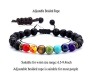 8MM 7 Chakra Bracelet with Lava Bracelet Adjustable Original Natural Seven Chakra Crystal Stone Energy Bracelet Balancing for Men