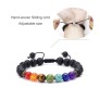 8MM 7 Chakra Bracelet with Lava Bracelet Adjustable Original Natural Seven Chakra Crystal Stone Energy Bracelet Balancing for Men