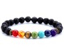 8MM 7 Chakra Bracelet with Lava Bracelet Original Natural Seven Chakra Crystal Stone Energy Bracelet Balancing for Men