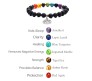 8MM 7 Chakra Bracelet with Lava Bracelet Tree of Life Original Natural Seven Chakra Crystal Stone Energy Bracelet Balancing for Men