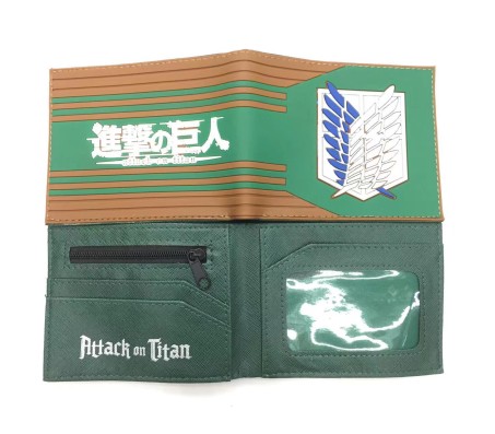 Anime Attack On Titan Stylish Printed Design Purse PVC Leather Wallet For Kids Men & Boys D1