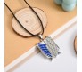 Anime Attack On Titan Shingeki No Kyojin Badge Pendant Necklace Glow in Dark Gift Blue - Unisex Adult