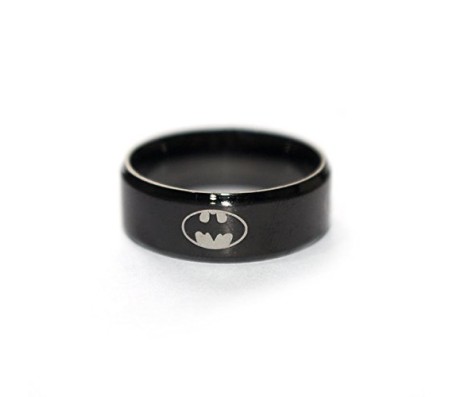 Batman Inspired Bat Symbol Black Ring Casual Everyday Fashion for Men and Boys