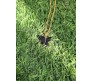 Gold Chain Plated Black Butterfly Pendant Necklace for Women and Girls