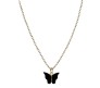 Gold Chain Plated Black Butterfly Pendant Necklace for Women and Girls