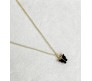 Gold Chain Plated Black Butterfly Pendant Necklace for Women and Girls