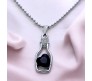 Black Heart Shape Love Bottle Pendant Silver Plated Dot Necklace for Women & Girls 