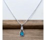 Blue Heart Shape Love Bottle Pendant Silver Plated Dot Necklace for Women & Girls 