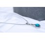 Blue Heart Shape Love Bottle Pendant Silver Plated Dot Necklace for Women & Girls 