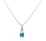 Blue Heart Shape Love Bottle Pendant Silver Plated Dot Necklace for Women & Girls 