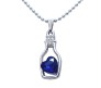 Dark Blue Heart Shape Love Bottle Pendant Silver Plated Dot Necklace for Women & Girls 