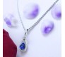 Dark Blue Heart Shape Love Bottle Pendant Silver Plated Dot Necklace for Women & Girls 