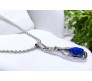 Dark Blue Heart Shape Love Bottle Pendant Silver Plated Dot Necklace for Women & Girls 