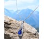 Dark Blue Heart Shape Love Bottle Pendant Silver Plated Dot Necklace for Women & Girls 