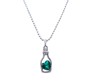 Green Heart Shape Love Bottle Pendant Silver Plated Dot Necklace for Women & Girls 