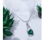 Green Heart Shape Love Bottle Pendant Silver Plated Dot Necklace for Women & Girls 