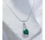 Green Heart Shape Love Bottle Pendant Silver Plated Dot Necklace for Women & Girls 