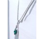 Green Heart Shape Love Bottle Pendant Silver Plated Dot Necklace for Women & Girls 