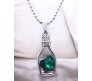 Green Heart Shape Love Bottle Pendant Silver Plated Dot Necklace for Women & Girls 