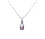 Light Pink Heart Shape Love Bottle Pendant Silver Plated Dot Necklace for Women & Girls 