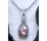 Light Pink Heart Shape Love Bottle Pendant Silver Plated Dot Necklace for Women & Girls 