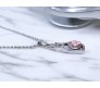 Light Pink Heart Shape Love Bottle Pendant Silver Plated Dot Necklace for Women & Girls 