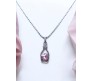 Light Pink Heart Shape Love Bottle Pendant Silver Plated Dot Necklace for Women & Girls 