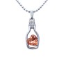 Peach Heart Shape Love Bottle Pendant Silver Plated Dot Necklace for Women & Girls 