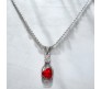 Red Heart Shape Love Bottle Pendant Silver Plated Dot Necklace for Women & Girls 