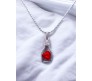 Red Heart Shape Love Bottle Pendant Silver Plated Dot Necklace for Women & Girls 