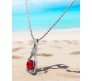 Red Heart Shape Love Bottle Pendant Silver Plated Dot Necklace for Women & Girls 