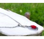 Red Heart Shape Love Bottle Pendant Silver Plated Dot Necklace for Women & Girls 