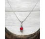 Red Heart Shape Love Bottle Pendant Silver Plated Dot Necklace for Women & Girls 