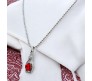 Red Heart Shape Love Bottle Pendant Silver Plated Dot Necklace for Women & Girls 