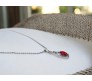 Red Heart Shape Love Bottle Pendant Silver Plated Dot Necklace for Women & Girls 