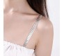 1 Pair Fancy Silver Chain Bra Straps Leaves Decorative Adjustable Designer Shoulder Strap for Wedding Party Gowns Women