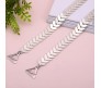 1 Pair Fancy Silver Chain Bra Straps Leaves Decorative Adjustable Designer Shoulder Strap for Wedding Party Gowns Women